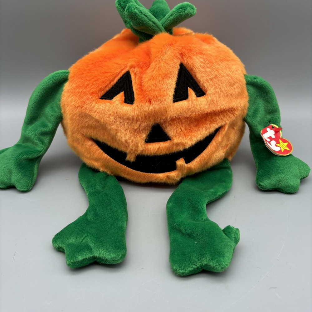 Ty Beanie Buddy - PUMKIN' - the Jack‎ O Lantern Halloween Pumpkin